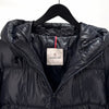 MONCLER Hochglanz Nylon Daunenjacke mit Kapuze in Navy 12345 155547526 [P]