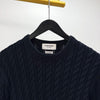 THOM BROWNE Schrägband-Kabelstrick Navy (MKA402A) 155547670 [P]