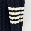 THOM BROWNE Schrägband-Kabelstrick Navy (MKA402A) 155547670 [P]