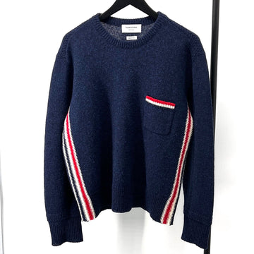 THOM BROWNE Shetland Crew Neck Pullover Navy (MKA240A) 155547937