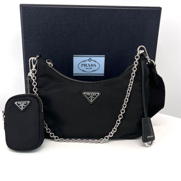 Prada Nylon Multi Tessuto Hobo Bag Crossbody Black 155553641