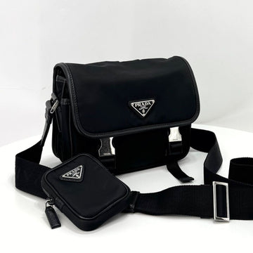 PRADA ナイロン三角ロゴバック クロスバッグ ブラック (2VD034) 155553768