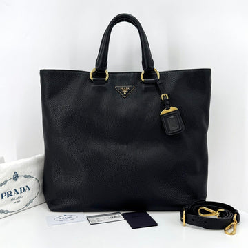 Prada Vitello Daino Tote Bag Shoulder Bag Black (BN1713) 155553772