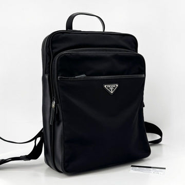 Prada Triangle Logo Nylon Backpack Black 155553781