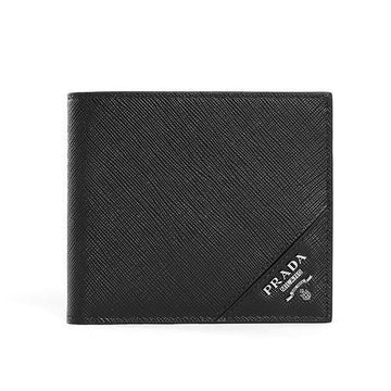 Prada Wallet 2MO513 QME F0002 Saffiano Metal Logo Black Men's Wallet 44402232