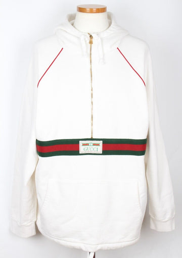GUCCI Sweatshirt Web und Label Anorak Weiß L 155554397