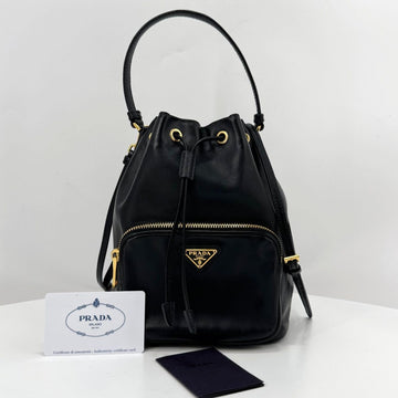 PRADA レザー バケットバッグ ブラック (1BH038) 155554580