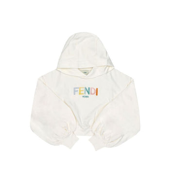 Fendi JFH153 5V0 F0TU9 Logo Cropped Hoodie 144701275