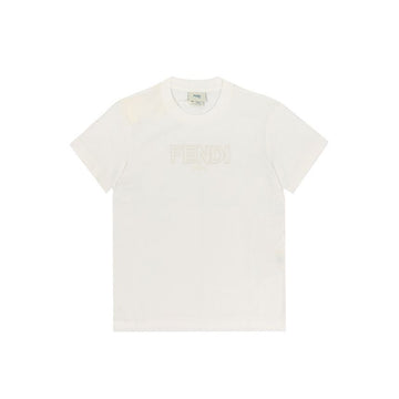 Fendi JUI174 7AJ F0TU9 Logo Kids Short Sleeve T-Shirt 144701278 [P]