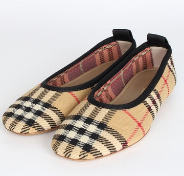 BURBERRY チェックバレリーナフラットシューズ 36(230) 155576361