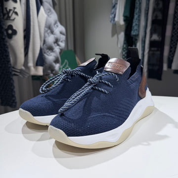 Berluti Shadow Leather Patch Sneakers Navy (8.5) 155579316