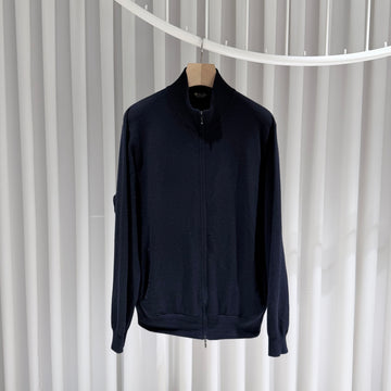 Loro Piana Baby Cashmere Crewneck Pullover Knit Zip-Up (Size 54) 155579580