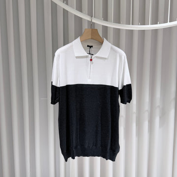 Kiton Cotton Half-Zip Polo T-Shirt 155579607