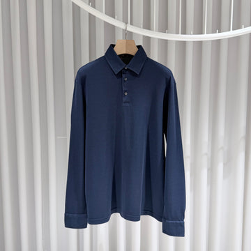 LORO PIANA Neue Baumwoll-Pique-Kragen-Polo-Langarm-T-Shirt 155579619