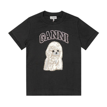 GANNI Pudel-Logo Baby Fit Damen T-Shirt 144592012