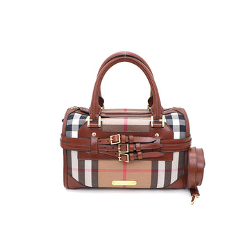 Burberry Checked Brown Belt Detail Boston Bag and Tote Bag 3786555 155584394