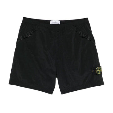 STONE ISLAND ロゴパッチコンフォートフィットナイロンショーツ 153890814