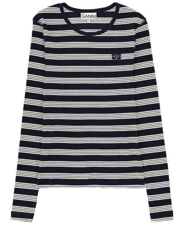 Ganni Striped Rib Long Sleeve 152204330