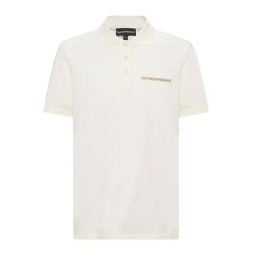 EMPORIO ARMANI Kurzes Herren-Polo T-Shirt aus Baumwolle in Elfenbein 3L1F8P 1JX5Z F121 153149957