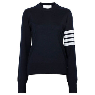 Thom Browne Navy Asymmetric Relaxed Fit Wool Sweater 154067690 [P]
