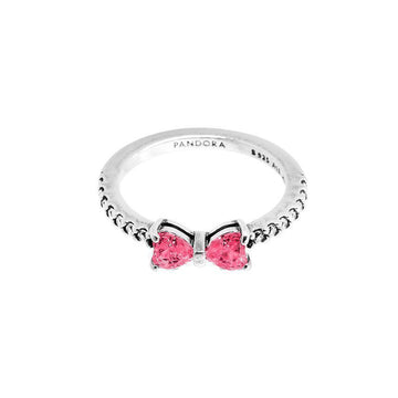 PANDORA Ring Zeitlose Funkeln Pink Schleife Silber Damenring 193510C01 128575336