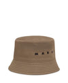 MARNI Logo gestickter grüner Gabardine Bucket Hat 155587501 [P]