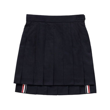 THOM BROWNE Woll-Mini-Röckchen in Twill mit Falten 26SS Navy 153890852
