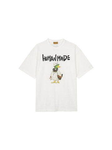Human Made Unisex Bucket Hat DUCK Graphic T-Shirt White HM29TE014-WH 142602387