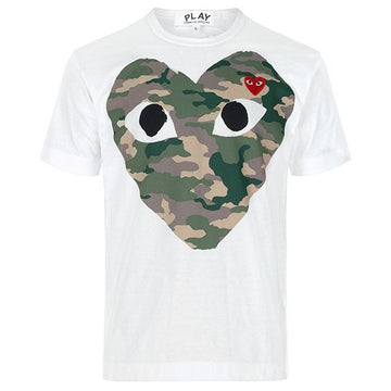 Comme Des Garcons 26SS White Camouflage Heart T-Shirt AX T242 051 1 155450106 [P]