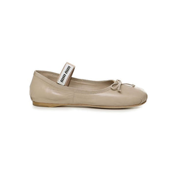 MIU MIU ストラップ バレリーナ レザー フラット シューズ F0NZ2 5F794D 58384784
