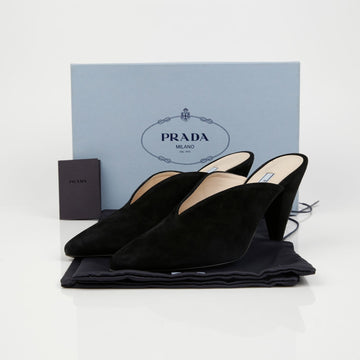 PRADA Vカットミュール 38.5サイズ 155303694