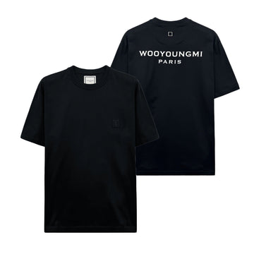 Wooyoungmi Black Back Logo Short Sleeve T-Shirt 155615608