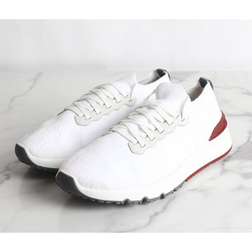 BRUNELLO CUCINELLI Tab Runner Baumwollstrick Sneakers Weiß 43(280) 155616207