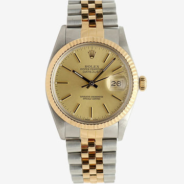 Rolex Champagne Gold Index Datejust 36 Men's Combination Watch 1987 155616886