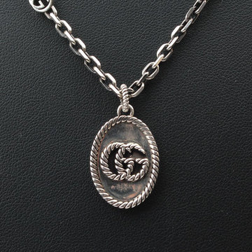 Gucci 925 Silver Logo Pendant Necklace 155620215