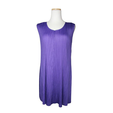 ISSEY MIYAKE Pleats Please Blue Violet Sleeveless Dress 3 155621098