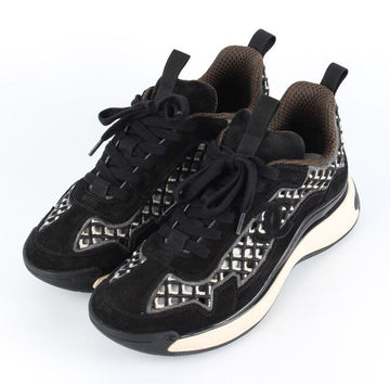 CHANEL ミックスファイバー スウェード スニーカー ブラック カーキ 38.5(255) 155623654
