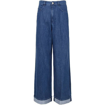 MaxMara Blue Wide Denim Pants LUPINO 002 154519545