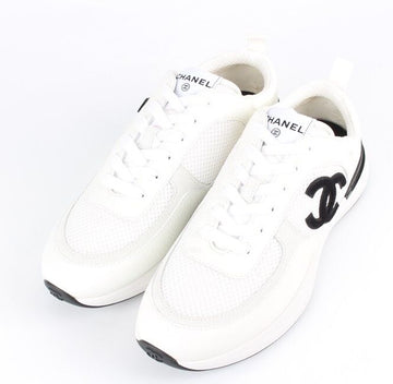 CHANEL Mesh Suede Calfskin & White Sneakers 41(275) 155627439