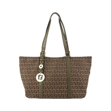 FENDI 8BH215 Goldene Münze FF Stoff Gipse Shopper Tasche 37106K-3 155628061
