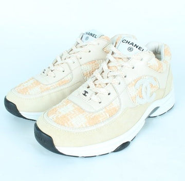 CHANEL Tweed Sneakers Orange 38.5(255) 155628823