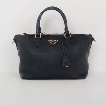 PRADA テスート サフィアーノ 2way トートバッグ ブラック 1BA104 155638055