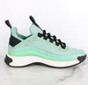 CHANEL Mixed Fiber Gold-tone Sneakers Mint 37.5(245) 155667555 [P]