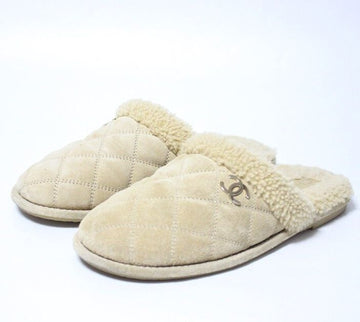 CHANEL スエードシアリングミュールサンダル 37(240) 155667732