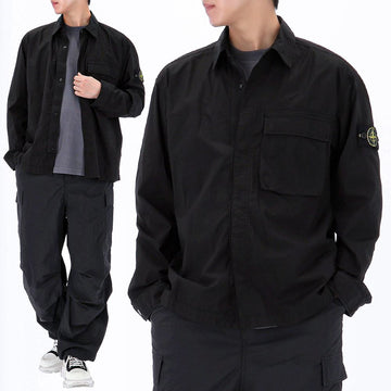 STONE ISLAND Wappenpatch-Button-Hemd 155706589