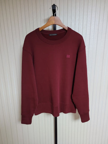 ACNE STUDIOS バーガンディ フェアビュー ロゴ スウェットシャツ 155706754