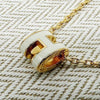 HERMES Mini Pop-Ash Halskette H147992F49 Gold Blanc Weiß 111032658 [P]
