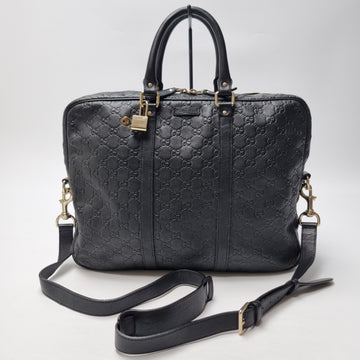 Gucci GG Roma Leather 2WAY Briefcase Black 155709612