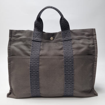HERMES キャンバストートバッグ MM グレー 155713299