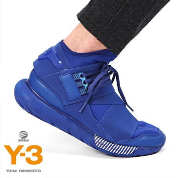 Y-3 S83175 クワサ ハイ ブルー/ホワイト ランニング スニーカー 155714234